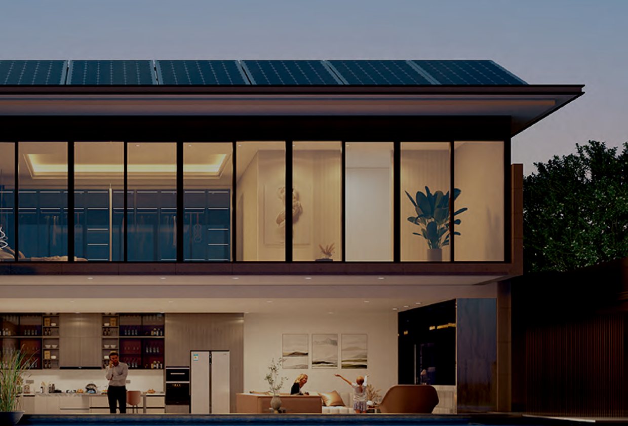 Modern home powered by a rooftop solar system